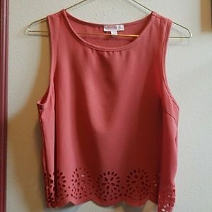 Lasercut Coral Cropped Tank